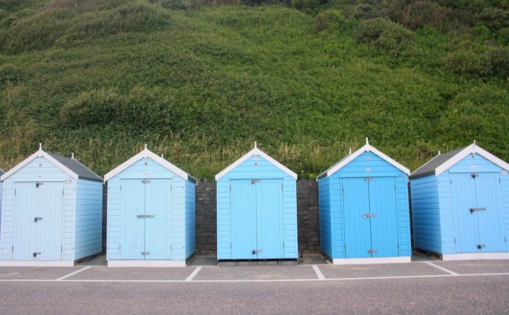 Blue bathing hut Bournemouth