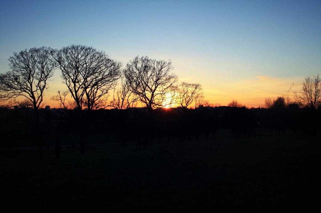 Coucher de soleil d'hiver sur Londres