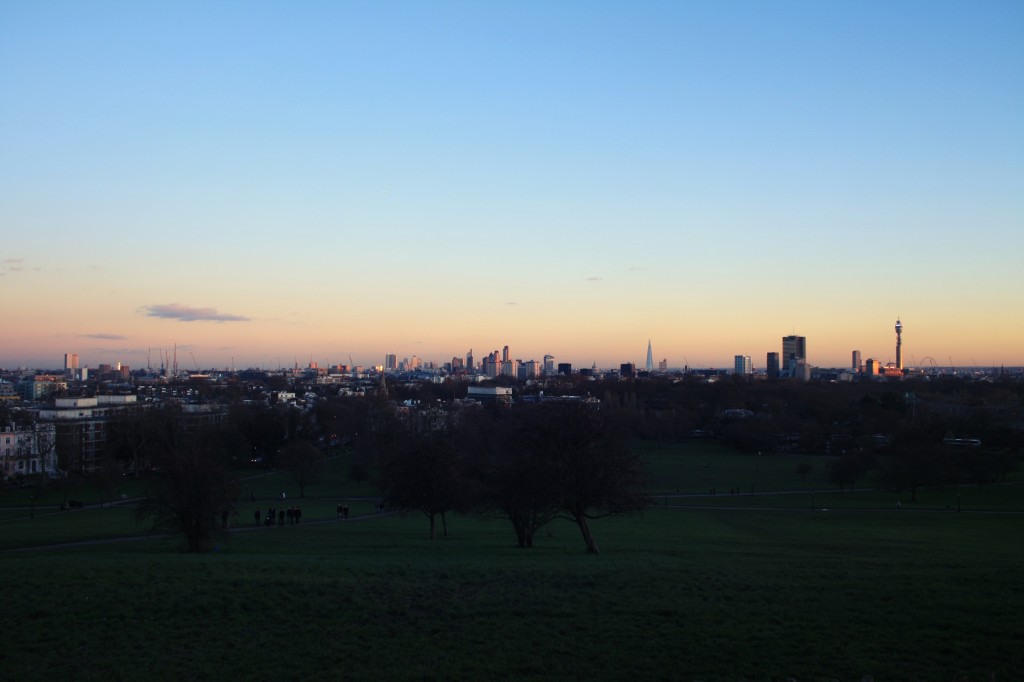 Coucher de soleil d'hiver sur Londres