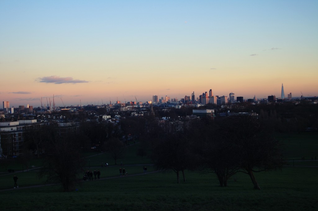 Coucher de soleil d'hiver sur Londres