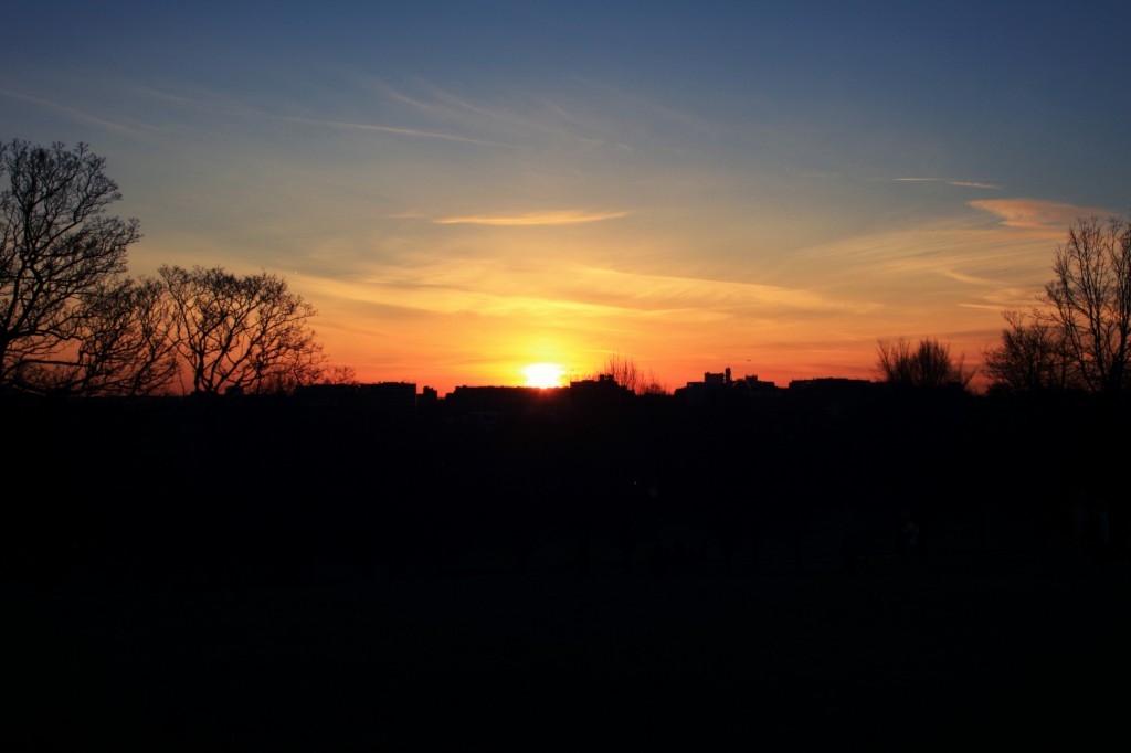 Coucher de soleil d'hiver sur Londres