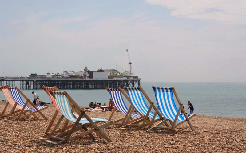 Brighton pier and chairs